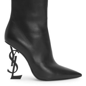 YSL Opyum boots. Black Leather EU 39